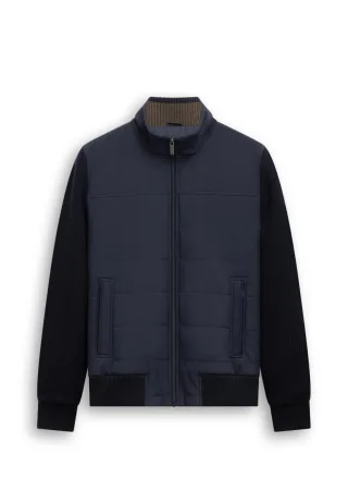 State of Art - Gesteppte Strickjacke blau - Gr. - M