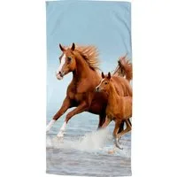 good morning Strandtuch Free, Microfaser (1-St), Mikrofaser, 75x150, Schnelltrocknend, Strand, Kind, Pferd, Blau