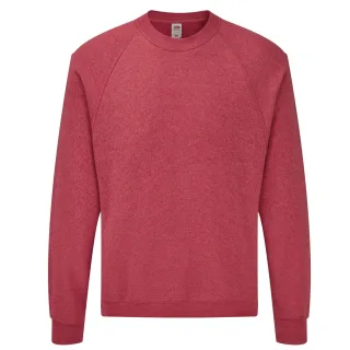 Fruit of the Loom - "Classic" Pullover für Herren Raglanärmel (Heide Rot)