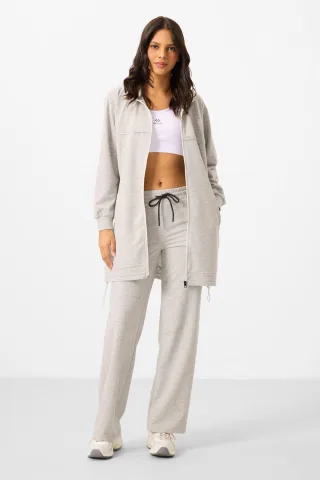 Damen Baumwollmischung Sweatshirt und Weite-Hosen Set