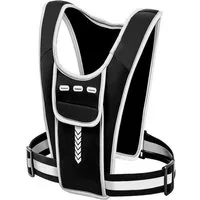 Sport-Knight® Funktionsweste Reflektierende Laufweste, Sportweste Handytasche & Trinkflaschenhalter