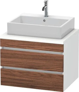 Duravit DuraStyle Konsolenwaschtischunterbau wandhängend Nussbaum dunkel & Weiß Matt 700x548x512 mm  DS531602118