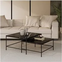 Vicco Couchtisch Ramio, Schwarz/Schwarz, 80 x 80 cm 2 Teile (2-St)