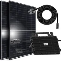 SUNNIVA Solaranlage 850W/800W komplett Steckdose, 800 W, (Astro-Energy 800W Micro Wechselrichter - PV Solaranlage Komplettset - 2x 425W (850W) Solarmodule - inkl. 5m Kabel - Bluetooth, WIFI, 2-St)