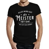 RAHMENLOS® T-Shirt für Handwerker: Der Meister ist da - Alles wird gut