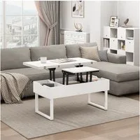 Vicco Couchtisch Lifty, Weiß, 100 x 50 cm mit Liftfunktion (1-St)