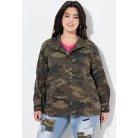 Angel of Style Sommerjacke Jacke Boxy Fit Camouflage Bindeband am Saum