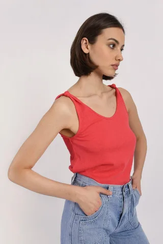 molly bracken - Ausgestelltes Tanktop rot - Gr. - XS