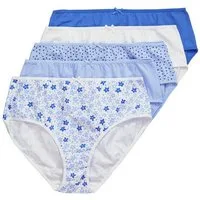 Ulla Popken Midislip Midislips 5er-Pack Blumen/Blautöne