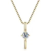 ROUGEMONT Kette mit Anhänger Moissanit Damen Halskette mit Echtheitszertifikat-925 Sterling Silber, Echtschmuck mit Echtheitszertifikat