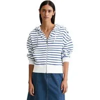 Marc O'Polo DENIM Kapuzensweatjacke geringelt, relaxed fit, breite Bündchen