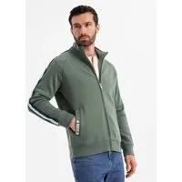 OMBRE Sweatjacke Herrensweatshirt mit hohem Kragen und Streifen