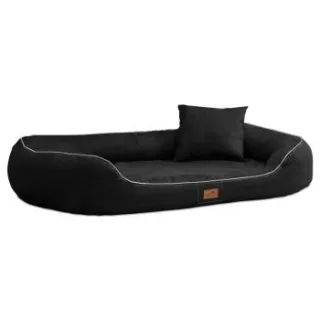 Tierlando MARLON VISCO PLUS Velours - Orthopädisches Hundebett schwarz 1 m, 30 cm, 85 cm