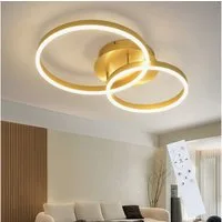 ZMH LED Deckenleuchte Wohnzimmer Modern Gold 2/3/4 Ring Design Deckenlampe Dimmbar, Augenschutz, Einfache Installtion, LED fest integriert, 3000-6500K, 59CM aus Acryl 46W Schlafzimmerlampe mit Fernbedienung Küche