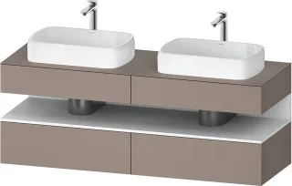 Duravit Qatego Konsolenwaschtischunterbau wandhängend Basalt Matt 1600x550x600 mm - QA4779018430010 QA4779018430010