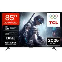 TCL 85T8D Mini-LED-Fernseher (215 cm/85 Zoll, 4K Ultra HD, Smart-TV, Google TV, QD-Mini LED, AiPQ Pro Prozessor, 144Hz, ONKYO 2.1, Apple AirPlay 2)