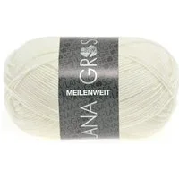LANA GROSSA MEILENWEIT 50 g UNI Häkelwolle, 210 m (4-fach Sockenwolle mit 80 % Schurwolle), 50 g