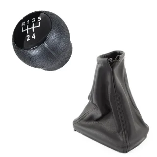 Schaltknauf Knauf 5-Gang Schaltmanschette Manschette + Rahmen SCHWARZ GLANZ für Opel Astra G 98-09