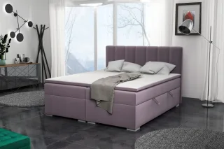 Boxspringbett Schlafzimmerbett LAURIN 160x200cm Stoff Jasmine Flieder