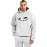 Smilodox Hoodie Kayson, Oversize Kapuzenpullover, Frontprint, große Kapuze Sweatshirt Kängurutasche weicher Stoff Warmer Pulli Streetstyle Alltag Freizeit
