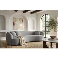 riess-ambiente 3-Sitzer ATELIER 230cm grau - Bouclébezug, Sofa, Zierkissen, Polsterung, modern, Einzelartikel 1 Teile, Elegante & gepolsterte Couch - ideal für Gäste- & Wohnzimmer & Lounge