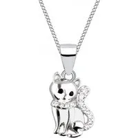 Goldene Hufeisen Silberkette Halskette Damen Silber Katze 925 Sterling Anhänger mit Kette Kater, 925 Sterling Silber Silberschmuck für Damen, mit Zirkonia