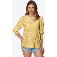 Imily Bela Druckbluse Damen Fleckenmuster Rundhals 3/4-Ärmel Sommer Lässig Alltag (Packung, 1-tlg., 1per-Pack) mit Rundhalsausschnitt Print