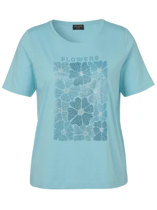 VIA APPIA DUE - T-Shirt Rundhals 1/2 Arm Motiv türkis multicolor - Gr. - 44