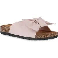 VAN HILL 21550437 JJ VG300 Damen Sandalen Rosa 37 Pantolette Damen Pantoletten Sandalen Bequeme Korkoptik Schleifen