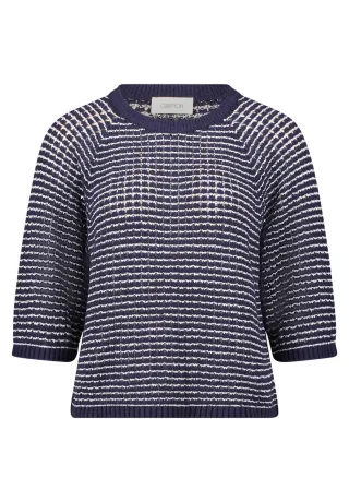 CARTOON - Strickpullover Dunkelblau/Weiß - Gr. - 42
