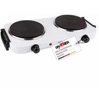 Grafner Doppelkochplatte Grafner® 2000 Watt mit klappbaren Griffen Weiß, Mobile Herdplatte, Überhitzungsschutz, 2000 Watt