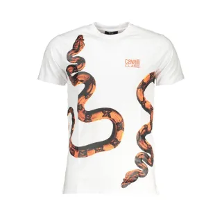 Cavalli Class Bianco Baumwoll Herren T-Shirt