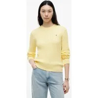 Tommy Hilfiger Rundhalspullover CO CABLE C-NK LS SWEATER Baumwolle, mit Zopfmuster, Regular Fit