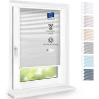 DomDeco Wabenplissee Premium Plissee ohne Bohren, lichtdurchlässig, Sichtschutz, verspannt, blickdicht, Klemmfix, UV-Schutz, modernes Fensterplissee