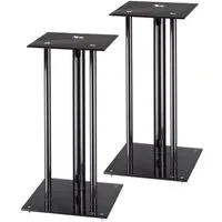 Hama Lautsprecherständer Lautsprecherständer mit versteckter Kabelführung, universal, Schwarz, (bis 0 Zoll, modernes Glasdesign, Anti-Rutsch-Gummifüße, beste Soundqualität)