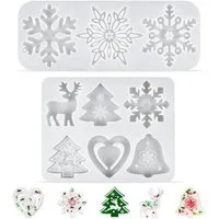 LuxusKollektion Silikonform Silikonform Weihnachten 2 Stück Harz Schneeflocke DIY Backformen