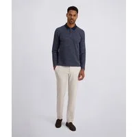 Pierre Cardin Langarm-Poloshirt Piqué Interlock im Streifendessin