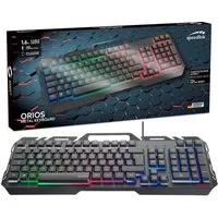 Speedlink ORIOS Metall USB Gaming Tastatur PC-Tastatur (RGB Beleuchtung, Gamer Keyboard, Smartphone-Halterung, Anti-Ghosting)