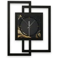 Kreative Feder Wanduhr Design-Wanduhr „Golden Liquid“ in modernem Metallic-Look (ohne Ticken, Funk- oder Quarzuhrwerk, elegant, außergewöhnlich, modern)