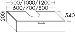 Burgbad Waschb.-Unt.schr. Sys30 PG2 Echo 200x1200x540 Kieselgrau Softmatt, WYHA120F6921 WYHA120F6921