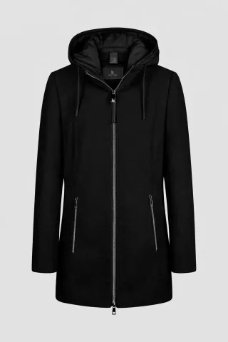 Barbara Lebek - Wolljacke mit Kapuze black - Gr. - 44
