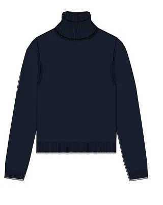 CLARINA - NOS Rollkragen-Pullover,1/1Arm 616 marine - Gr. - 40