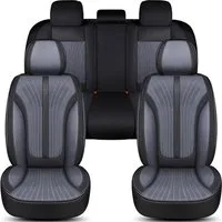 BREMER SITZBEZÜGE Autositzbezug für Seat Leon Bj 1999-05 (FV1), Set, 2-tlg., Komplettset Vorne und Hinten, in Schwarz/Grau