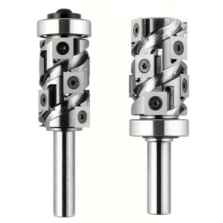 Carbide Insert Flush Trim Router Bit 32mm Dia 1/2" Shank 50mm Cutting Length Top/Bottom Bearing for Woodworking and CNC