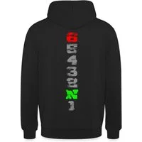 Spreadshirt Hoodie Motorrad Schaltung 1N23456 Geschenkidee für Motorradfahrer Unisex Hood (1-tlg)
