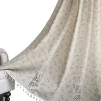 Minicloss Vorhang Boho-Vorhänge, Landhausstil Verdunkelungsvorhänge, Vintage Paneelvorhänge, geeignet für Küche und Wohnzimmer