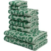 OTTO home Handtuch Set Anna Leopardenmuster, 8-tlg Handtuch-Set, 100% Baumwolle, Frottiervelours (Set, 8-St), Duschtücher, Handtücher und Gästetücher, weich, modern, Animal Print