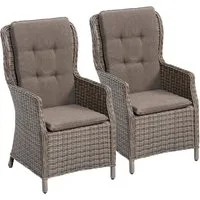 MERXX Gartenstuhl Riviera (Set, 2 St), 2er Set, Polyrattan, Stahl