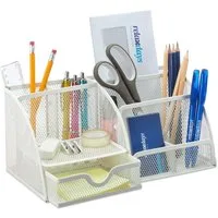 relaxdays Organizer Schreibtisch Organizer Weiß