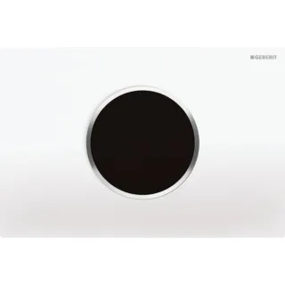 Geberit BetPl. Sigma10 zu WC-Strg. mit elektron. Sp-Ausl. weiß/glanzchr/weiß, 242782KJ1 242782KJ1